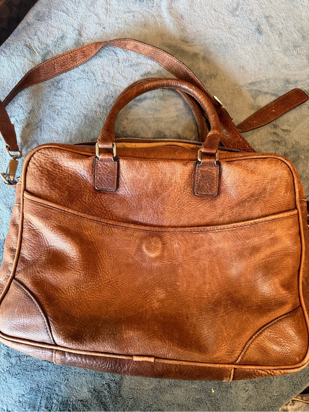 Brown Leather Men’s Briefcase Shoulder Bag